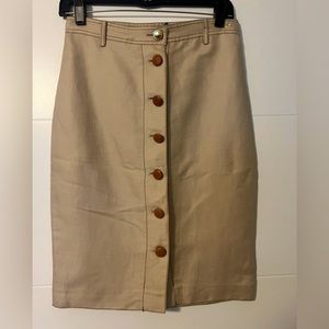 New Carolina Herrera Linen pencil Skirt, Women Color Beige, Size 2